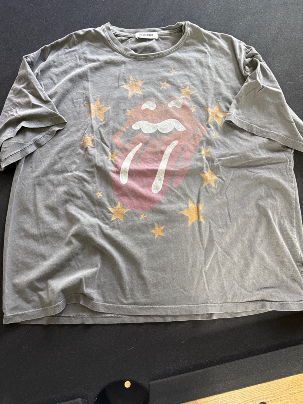 Daydreamer Gray Graphic Rolling Stones oversized tee